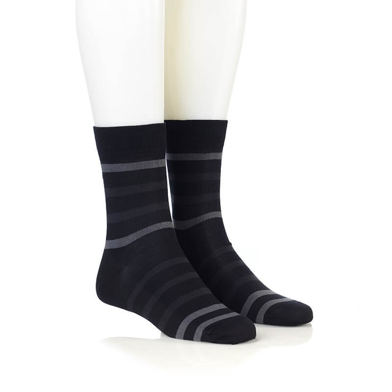 Modne nogavice - črne t. sive in 2 sv. sivi črti