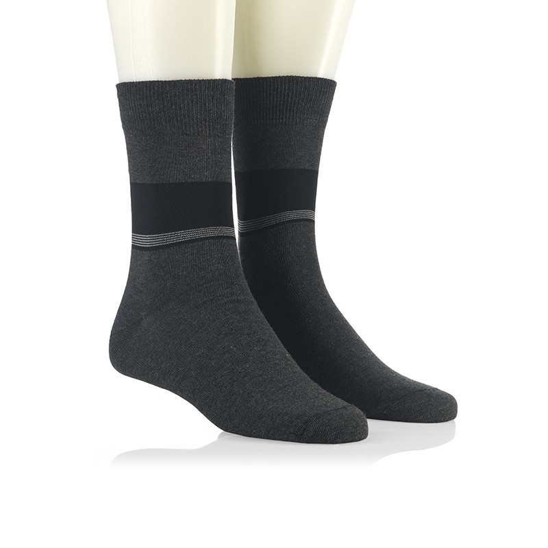 Modne nogavice - sive črte v pasu antracit