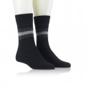 Moške modne nogavice - črne in dve sivi črti