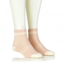 Modne nogavice - tri črte sport pastelno roza