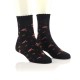 Modne nogavice - črne drobne rožice oker