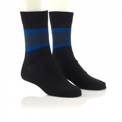 Moške modne nogavice - črne royal modre črte