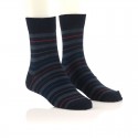 Moške modne nogavice - modre črte rdeča modra jins